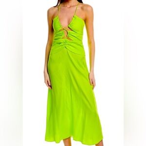FARM RIO neon green midi dress NWT